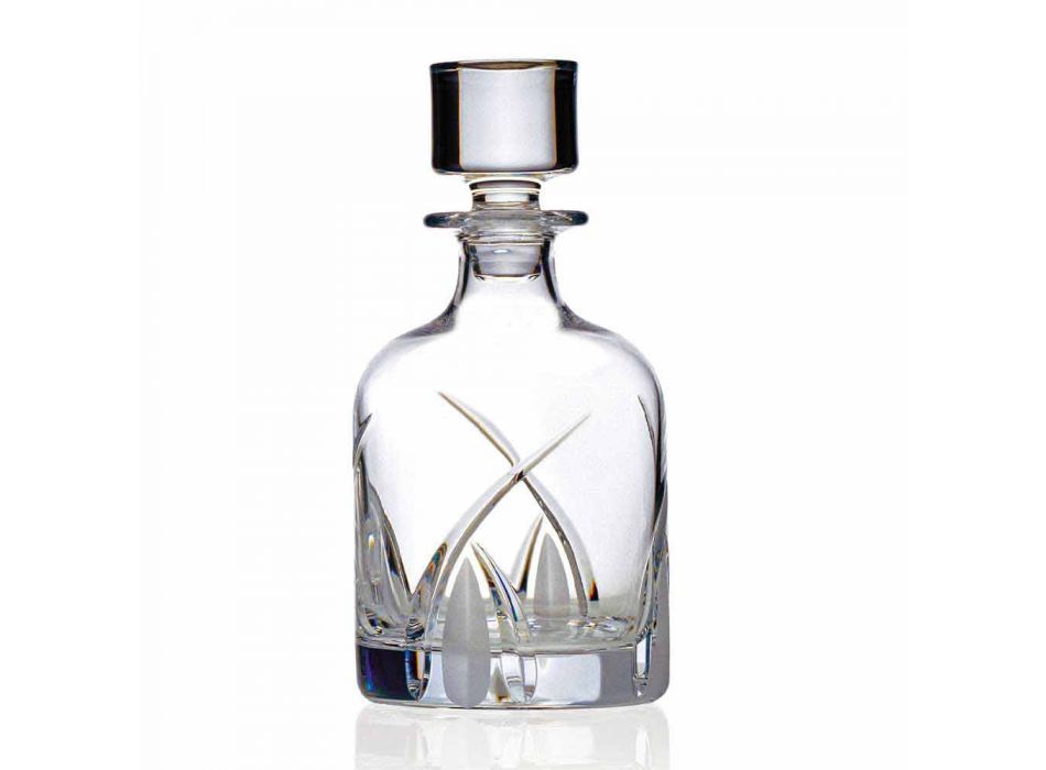 2 Botellas de Whisky con Tapa de Diseño Cilíndrico en Eco Crystal - Montecristo