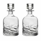 2 botellas de whisky de cristal con decoración ecológica y gorra de diseño de lujo - Titanio Viadurini