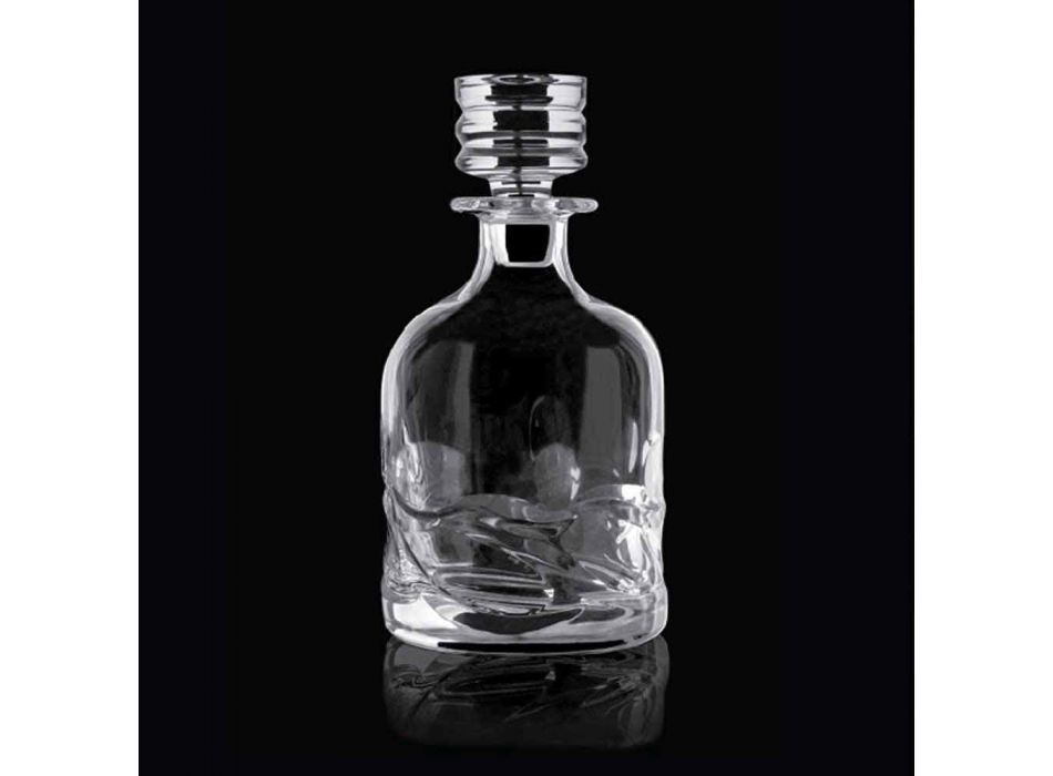 2 botellas de whisky de cristal con decoración ecológica y gorra de diseño de lujo - Titanio