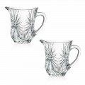 2 jarras de agua de diseño con decoración de vidrio de sonido superior ultraclaro - Daniele