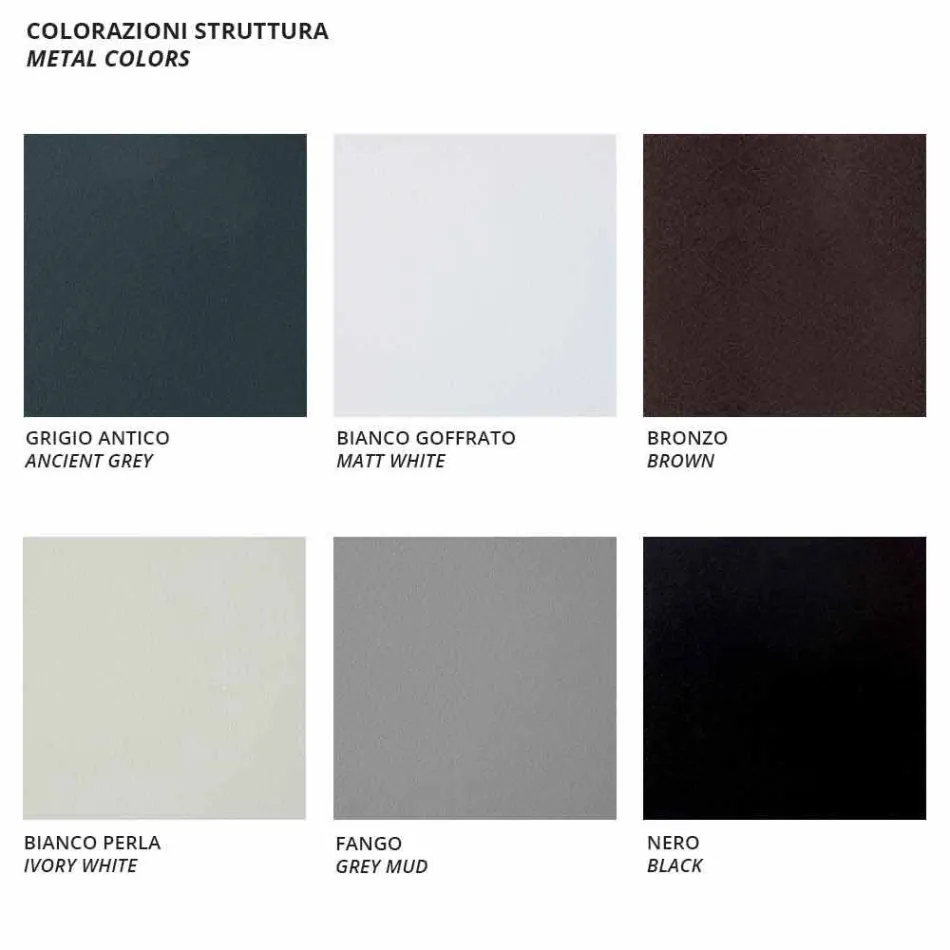 2 chaise longues apilables para exterior en metal y tela Made in Italy - Perlo Viadurini