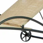 2 chaise longues apilables para exterior en metal y tela Made in Italy - Perlo Viadurini