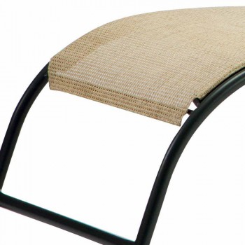 2 chaise longues apilables para exterior en metal y tela Made in Italy - Perlo