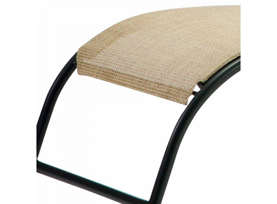 2 chaise longues apilables para exterior en metal y tela Made in Italy - Perlo Viadurini