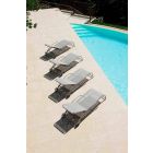 2 chaise longues apilables para exterior en metal y tela Made in Italy - Perlo Viadurini