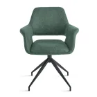 2 sillones giratorios de 180° tapizados en tela y con estructura metálica - Ivana Viadurini