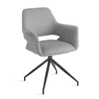2 sillones giratorios de 180° tapizados en tela y con estructura metálica - Ivana Viadurini