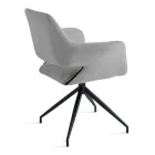 2 sillones giratorios de 180° tapizados en tela y con estructura metálica - Ivana Viadurini