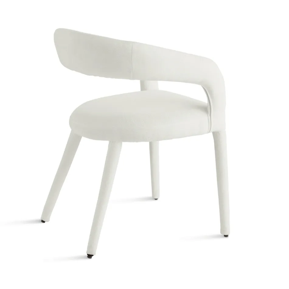 2 sillones tapizados en tela bouclé con estructura revestida - Domenica Viadurini