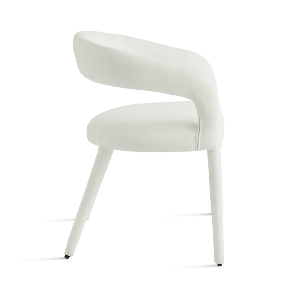 2 sillones tapizados en tela bouclé con estructura revestida - Domenica Viadurini