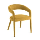 2 sillones tapizados en tela bouclé con estructura revestida - Domenica Viadurini