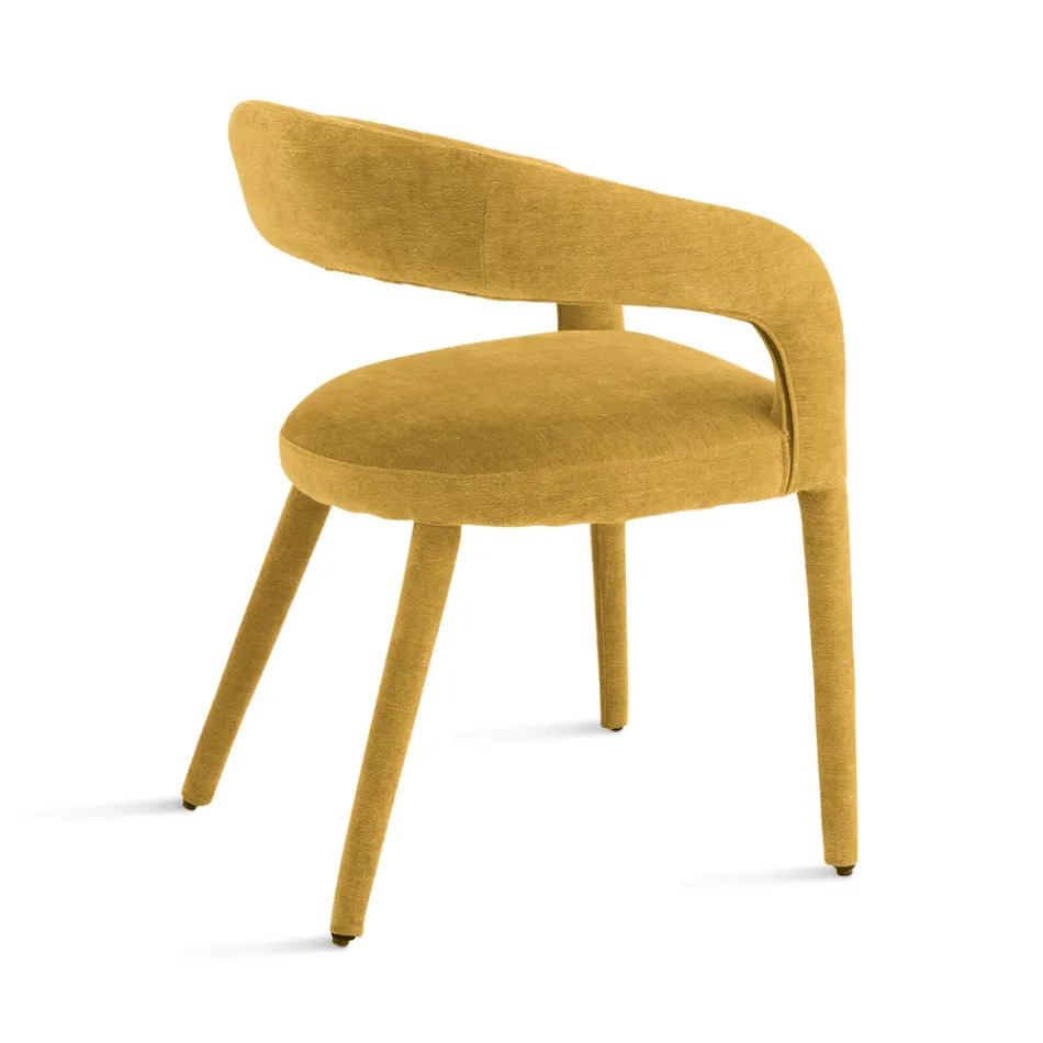 2 sillones tapizados en tela bouclé con estructura revestida - Domenica Viadurini