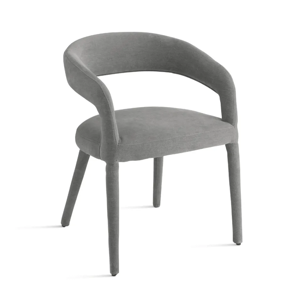 2 sillones tapizados en tela bouclé con estructura revestida - Domenica Viadurini