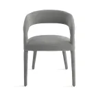 2 sillones tapizados en tela bouclé con estructura revestida - Domenica Viadurini