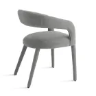 2 sillones tapizados en tela bouclé con estructura revestida - Domenica Viadurini