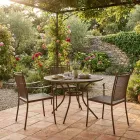 2 sillones de jardín de metal de diseño clásico fabricados en Italia - Solis Viadurini