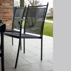 2 sillones de jardín de metal de diseño clásico fabricados en Italia - Solis Viadurini
