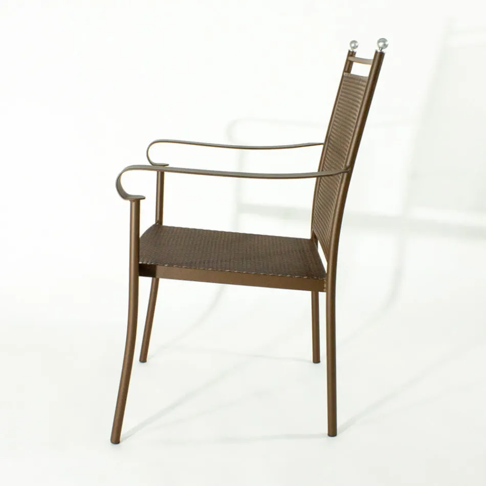 2 sillones de jardín de metal de diseño clásico fabricados en Italia - Solis Viadurini