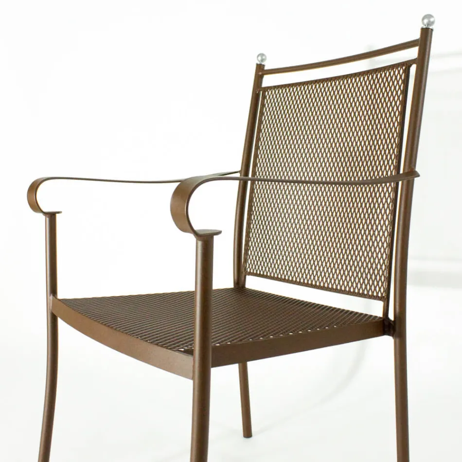 2 sillones de jardín de metal de diseño clásico fabricados en Italia - Solis Viadurini