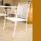 2 sillones de jardín de metal de diseño clásico fabricados en Italia - Solis Viadurini