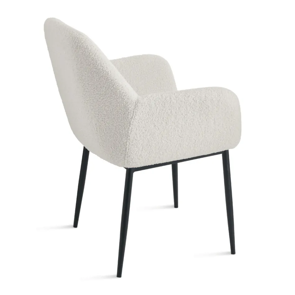 2 sillones de tela bouclé en diferentes colores y estructura metálica - Teodora Viadurini