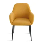 2 sillones de tela bouclé en diferentes colores y estructura metálica - Teodora Viadurini