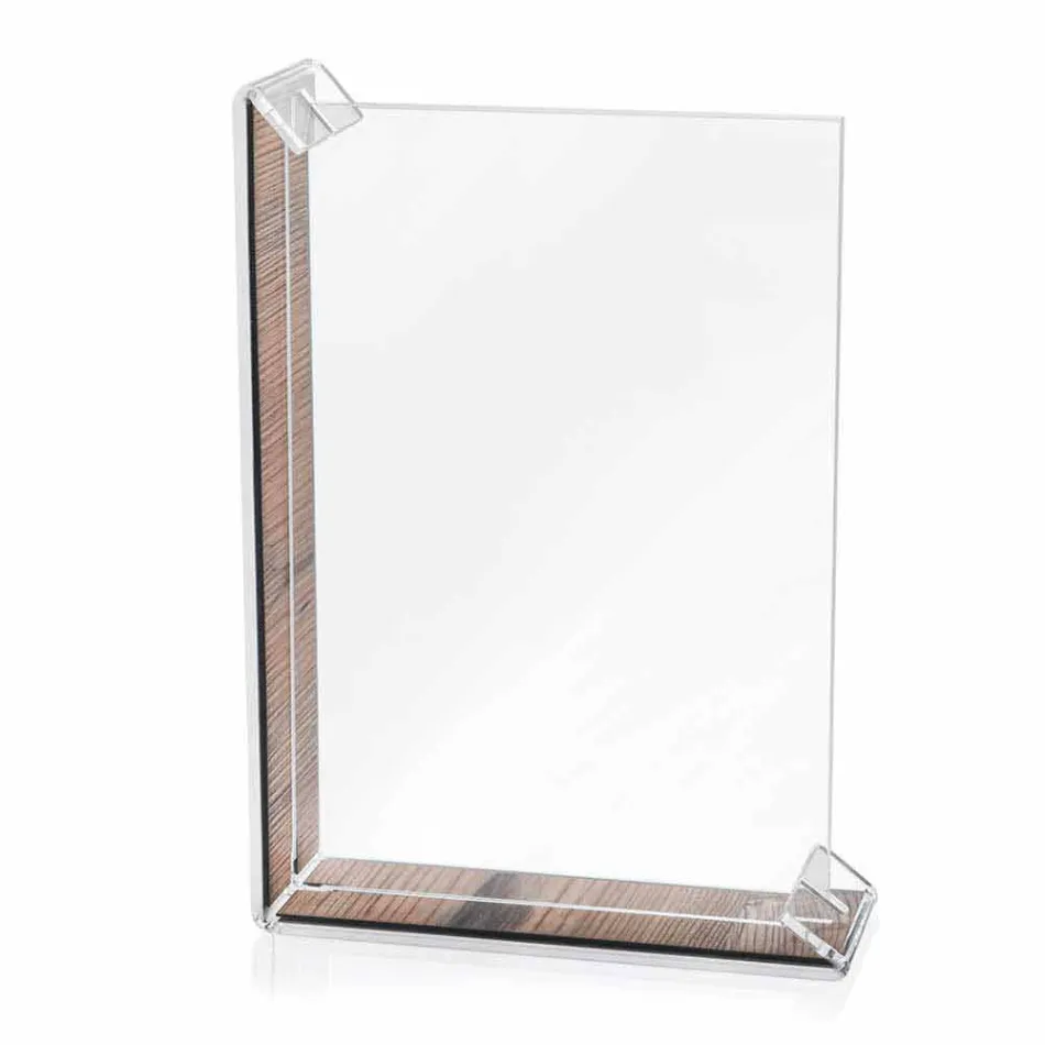 Marco de fotos de 2 mesas múltiples en plexiglás de colores o con madera - Menelao Viadurini