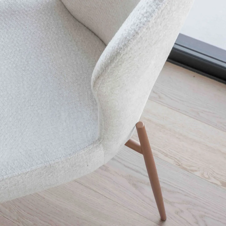 2 sillas de interior de metal con asiento de tela Bliss - Avenia Viadurini