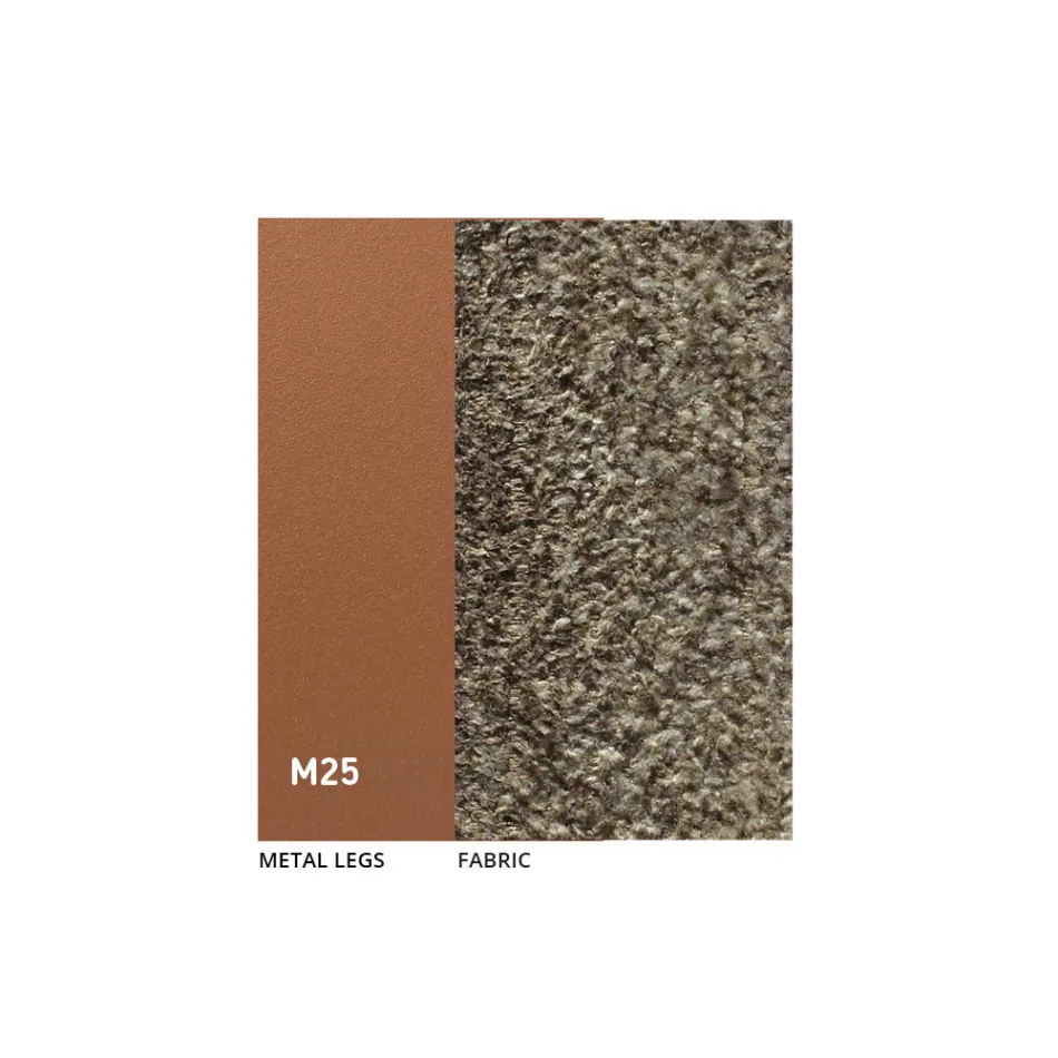 2 sillas de interior de metal con asiento de tela Bliss - Avenia Viadurini