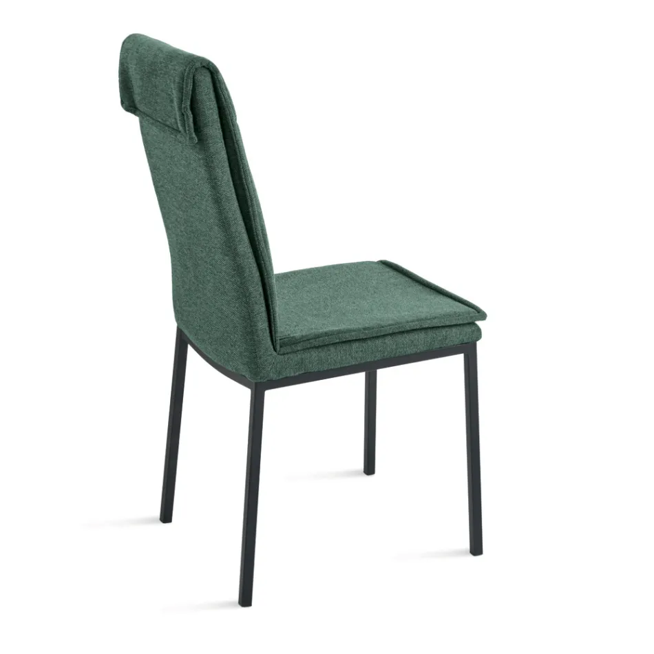 2 sillas tapizadas en tela colorida y estructura metálica - Fabrizio Viadurini