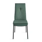 2 sillas tapizadas en tela colorida y estructura metálica - Fabrizio Viadurini