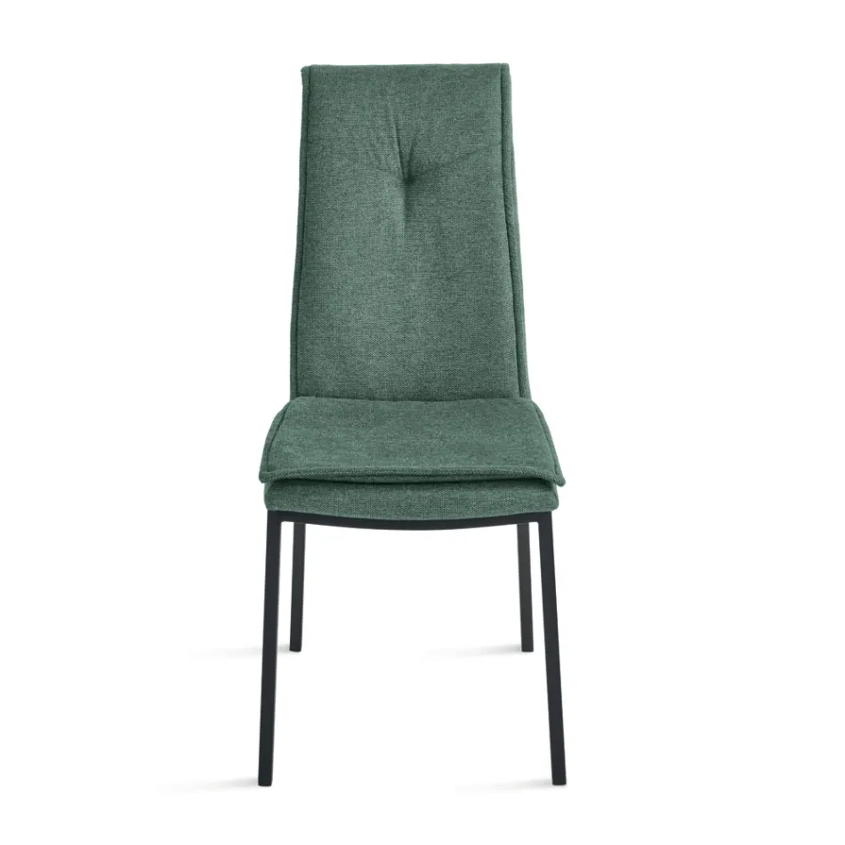 2 sillas tapizadas en tela colorida y estructura metálica - Fabrizio Viadurini