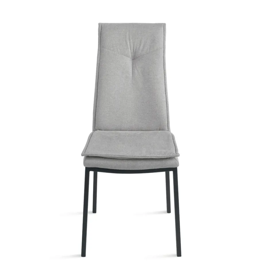 2 sillas tapizadas en tela colorida y estructura metálica - Fabrizio Viadurini