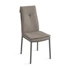 2 sillas tapizadas en tela colorida y estructura metálica - Fabrizio Viadurini