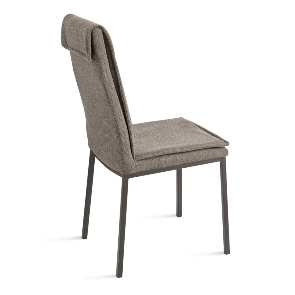 2 sillas tapizadas en tela colorida y estructura metálica - Fabrizio Viadurini