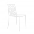 2 sillas de metal blanco tallado con láser de diseño moderno - Patatix