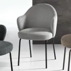 2 sillas de tela con asiento de muelles y estructura metálica - Alighieri Viadurini