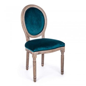 2 sillas de comedor de diseño clásico en poliéster Homemotion - Dalida