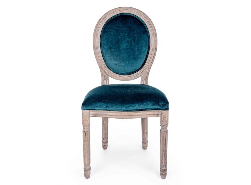 2 sillas de comedor de diseño clásico en poliéster Homemotion - Dalida