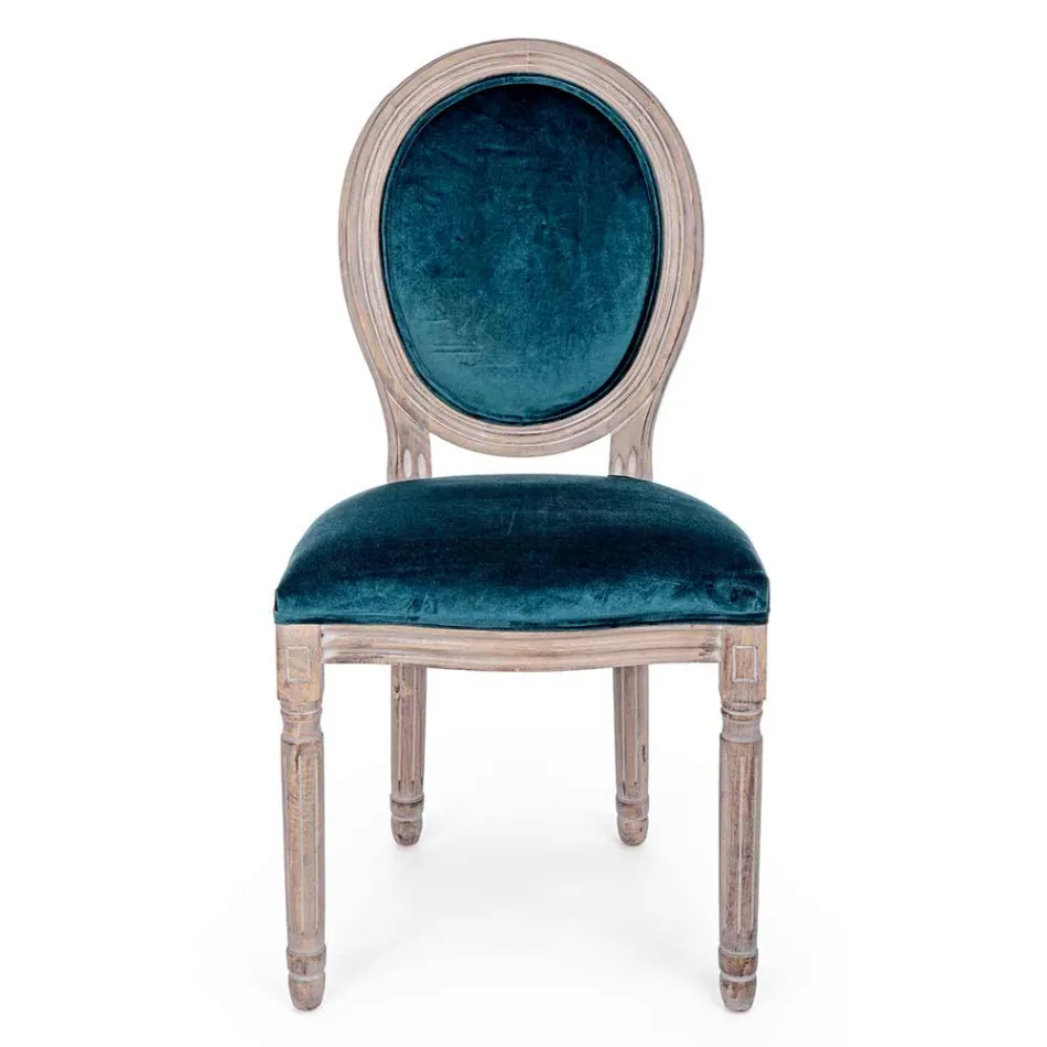 2 sillas de comedor de diseño clásico en poliéster Homemotion - Dalida Viadurini