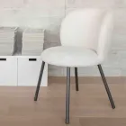 2 sillas de metal grafito con asiento de tela Bliss - Lunea Viadurini