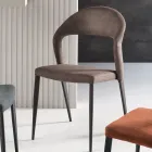 2 sillas tapizadas en piel sintética de color y base de metal pintado - Boccaccio Viadurini