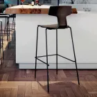 2 Taburetes de bar apilables en metal y polipropileno Made in Italy - Arlette Viadurini