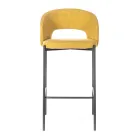 2 Taburetes de Interior con Asiento y Respaldo de Tela y Patas de Metal - Playa Viadurini