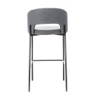 2 Taburetes de Interior con Asiento y Respaldo de Tela y Patas de Metal - Playa Viadurini