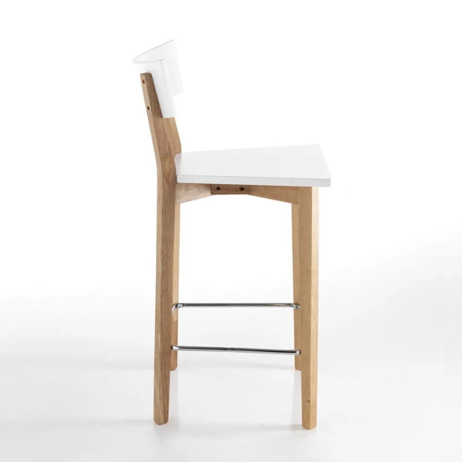 2 taburetes de salón de madera maciza - Plata Viadurini