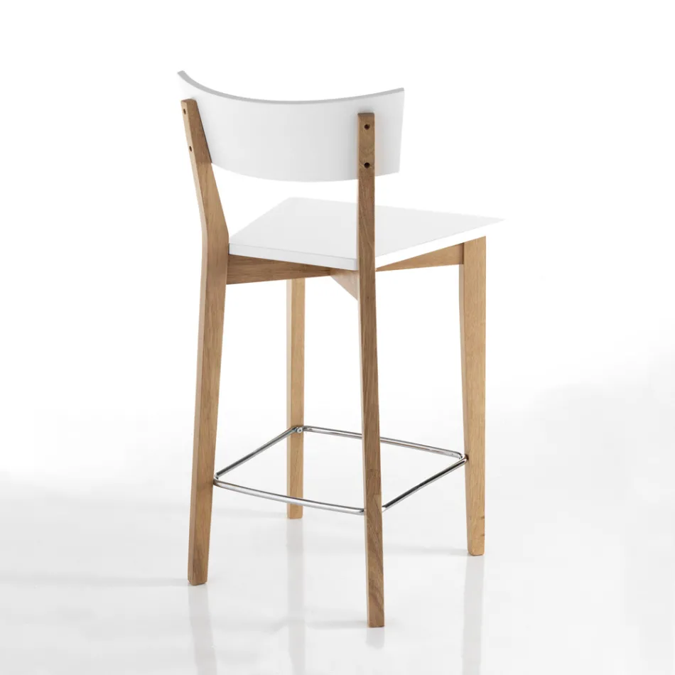 2 taburetes de salón de madera maciza - Plata Viadurini