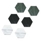 2 Posavasos Hexagonales en Mármol Blanco, Negro o Verde Hecho en Italia - Paulo Viadurini