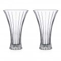 2 jarrones de decoración de diseño en lujo decorado con cristal ecológico transparente - Senzatempo