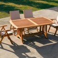 Mesa extensible de exterior fabricada en madera de teca Amalfi